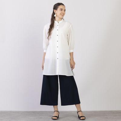 S・Mサイズ】オーガンジーリップル ロングブラウス