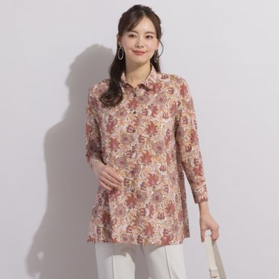 ＜Liliane Burty Eclat (Women/小さいサイズ) ＞【Ｓ・Ｍサイズ】イタリア製素材　ペイズリープリントブラウス（７３０３２４２６）