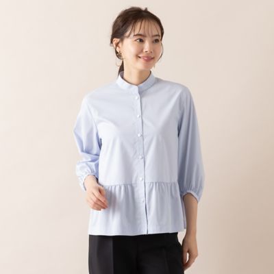 【Ｓ・Ｍサイズ】バンドカラー切替ブラウス（７３０３２５０２）