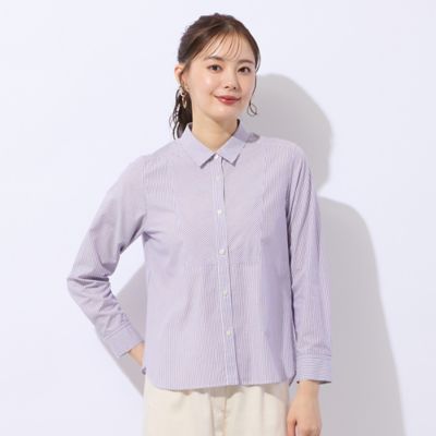 洗える】ロンドンストライプ切り替えブラウス（73032601