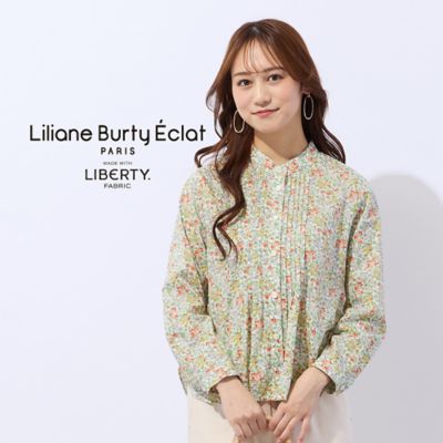 ＜Liliane Burty Eclat (Women/小さいサイズ) ＞【洗える】リバティ　小花プリントフリル衿ブラウス（７３０３２６５５）