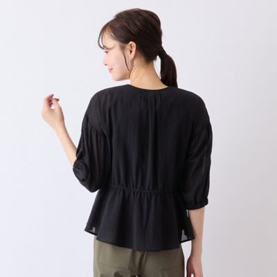 【Ｓ・Ｍサイズ】綿シフォン刺繍ブラウス（７３０３３５２１）