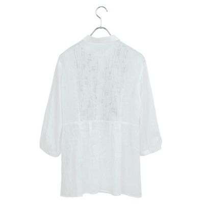 【Ｓ・Ｍサイズ】綿麻ワッシャー刺繍ブラウス（７３０３３５２３）