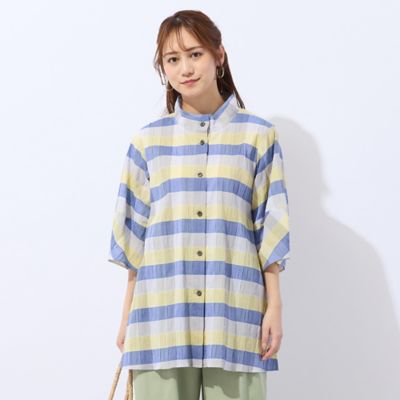 【ピープルツリー】手織りブロックチェック・ブラウス M People Tree - 【ピープルツリー】手織りブロックチェック・ブラウス M