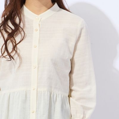 洗える】播州織カラミレースブラウス（73033652） | Liliane