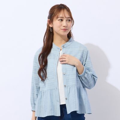 洗える】播州織カラミレースブラウス（73033652） | Liliane