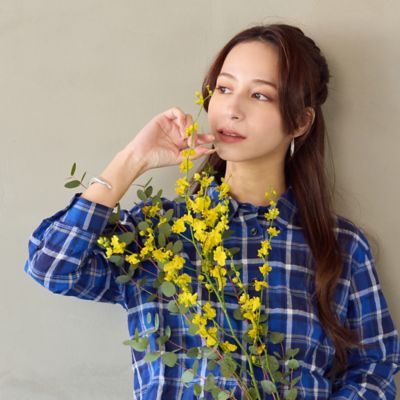 洗える】コットン先染めチェックブラウス（73033662