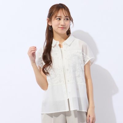 【羊さま専用】シーマリー　cccmalie フレンチスリーブ　ブラウス 洗える】ラッセルレースフレンチスリーブブラウス（73033666