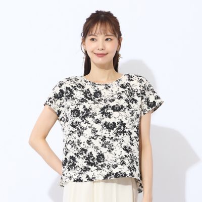 ＜Liliane Burty Eclat (Women/小さいサイズ) ＞【Ｓ～Ｍフリーサイズ】ウォッシャブルアムンゼンプリントブラウス（７３０３４５０１）