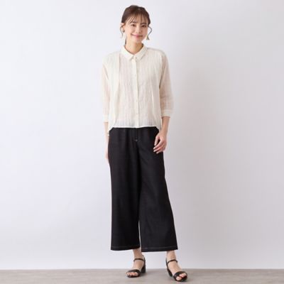 【Ｓ・Ｍサイズ】ウォッシャブルシースルーチェックブラウス（７３０３４５５１）