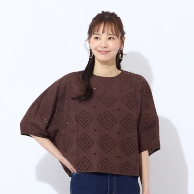 【洗える】綿レースプルオーバーブラウス（７３０３４５６６）