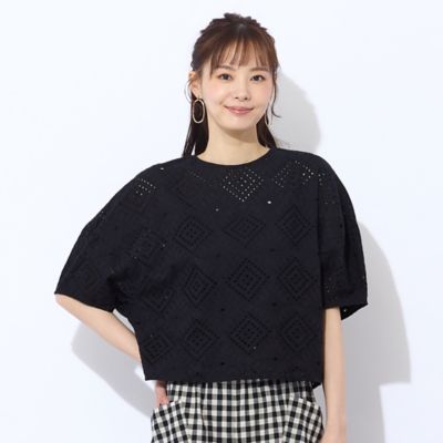 【洗える】綿レースプルオーバーブラウス（７３０３４５６６）
