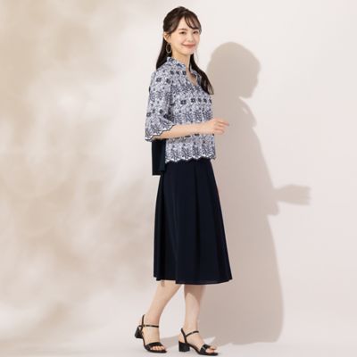 【Ｓ・Ｍサイズ】綿エンブロイダリー　プルオーバーブラウス（７３０３５４０２）