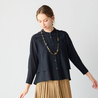 Liliane Burty Eclat (Women/小さいサイズ) /リリアンビューティ エクラ リライムライトローンブラウス(73035543) クロ トップス【三越伊勢丹/公式】