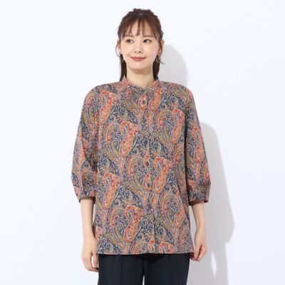 リバティプリント　フラワー＆ペイズリーAライン　ブラウス 楽天市場】[ リバティ ブラウス 半袖 レディース 大人服 ] コットン100