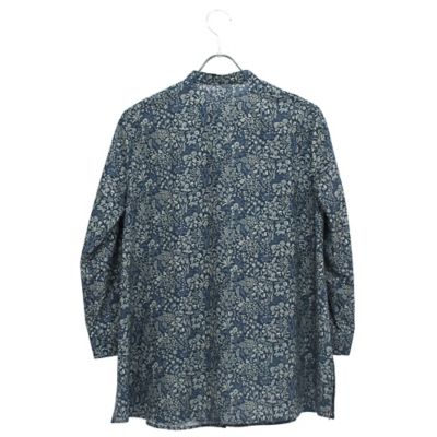 洗える】リバティ小花プリントロングブラウス（73035653