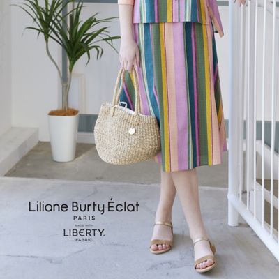 ＜Liliane Burty Eclat (Women/小さいサイズ) ＞【Ｓ・Ｍサイズ】リバティマルチストライプ　スカート［セットアップ可］　（７３０４３４５５）