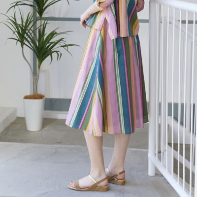 S・Mサイズ】リバティマルチストライプ スカート［セットアップ可  