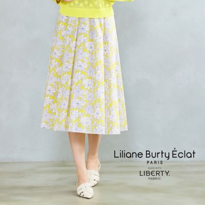 ＜Liliane Burty Eclat (Women/小さいサイズ) ＞【セットアップ対応／Ｓ・Ｍサイズ】リバティ　ウエストギャザースカート（７３０４３５０１）