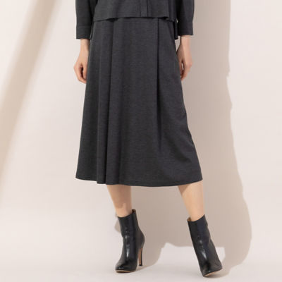 ＜Liliane Burty Eclat (Women/小さいサイズ) ＞【Ｓ・Ｍサイズ】再生繊維（セルロース）スムース　タックスカート［セットアップ可］（７３０４６４０３）