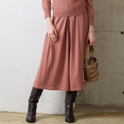 Liliane Burty Eclat (Women/小さいサイズ) /リリアンビューティ エクラ 【セットアップ対応/S・Mサイズ】ニットワイドクロップドパンツ(73051504)