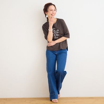 洗える】人気のため新色追加！センタープレスデニムパンツ