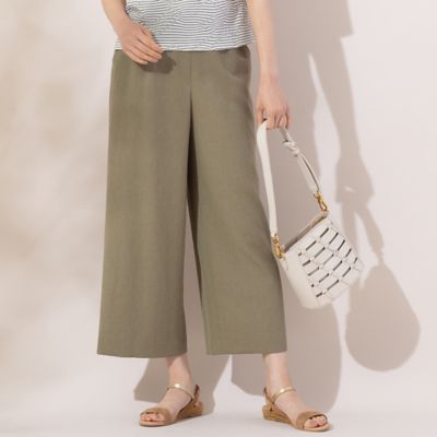 ＜Liliane Burty Eclat (Women/小さいサイズ) ＞【Ｓ・Ｍサイズ】杢調オックス　ワイドパンツ（７３０５３４２２）