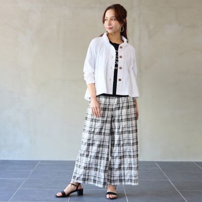洗える】コットン先染めチェックパンツ（73053662） | Liliane
