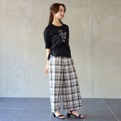 洗える】コットン先染めチェックパンツ（73053662） | Liliane