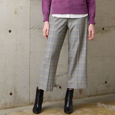 【Ｓ・Ｍサイズ】裏起毛グレンチェック　センタープレスパンツ（７３０５６４２２）