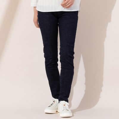 S・Mサイズ】ウエスト幅広ゴム スリムデニムパンツ