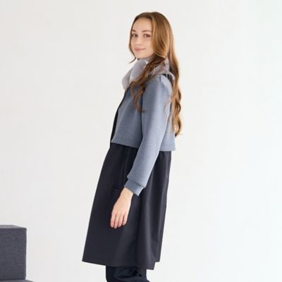 ダンボール×タフタ切り替えコート（73075561） | Liliane
