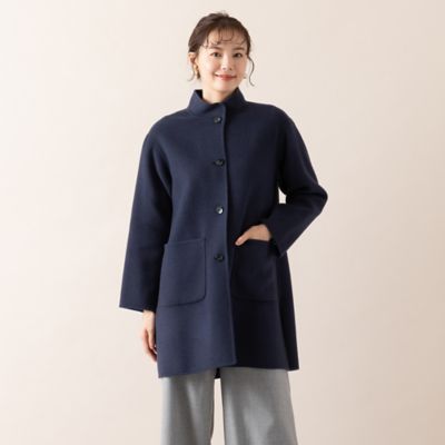 Liliane Burty ECLAT カシミヤ100%ステンカラーコート 防寒 Liliane Burty ECLAT カシミヤ100%ステンカラーコート 防寒