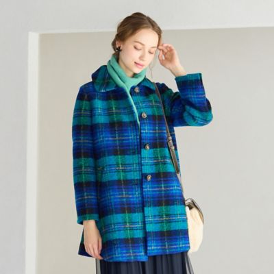 イタリア製素材スライバーチェックコート（73086521