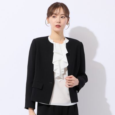 セットアップ可】ダブルクロスノーカラージャケット（73101665