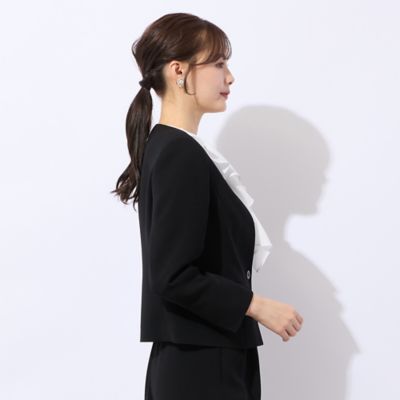 セットアップ可】ダブルクロスノーカラージャケット（73101665