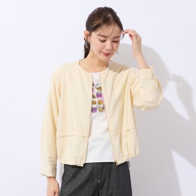 ＜Liliane Burty Eclat (Women/小さいサイズ) ＞ポプリンノーカラーライトジャケット（７３１０２６０６）