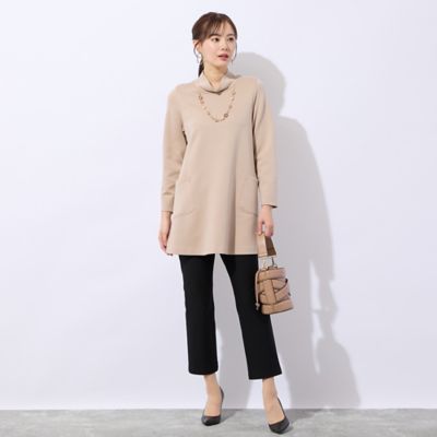 洗える／保湿性】オフタートルポケット付きチュニック