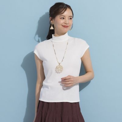 郵送買取 新品5台以上送料無料キャンペーン中！！  S・Mサイズ】ハイネック フレンチスリーブTシャツ シャツ+ブラウス(半袖+袖なし)