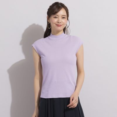 ＜三越伊勢丹/公式＞ Liliane Burty Eclat (Women) /リリアンビューティ エクラ ハイネック フレンチスリーブTシャツ パープル トップス【三越伊勢丹/公式】