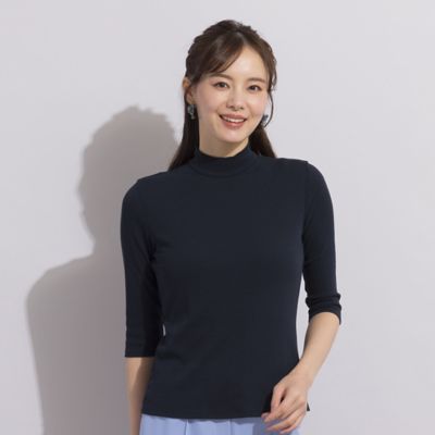 【Ｓ・Ｍサイズ】ハイネック七分袖Ｔシャツ（７３１２２４５２）