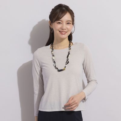 ＜Liliane Burty Eclat (Women/小さいサイズ) ＞【Ｓ・Ｍサイズ】ロイヤルクール　細ボーダーＴシャツ（７３１２２４５６）