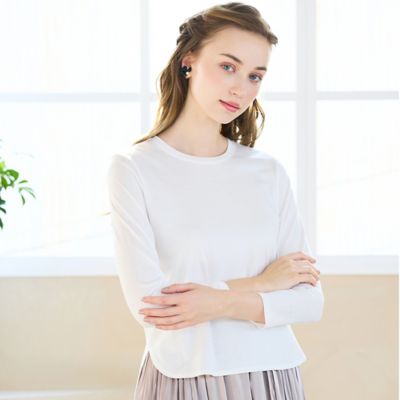 Liliane Burty Eclat (Women/小さいサイズ) /リリアンビューティ エクラ 【Ｓ・Ｍサイズ】無地プルオーバーＴシャツ（７３１２２５０１）