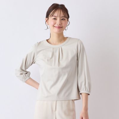 Liliane Burty Eclat (Women/小さいサイズ) /リリアンビューティ エクラ 【S・Mサイズ】衿タックプルオーバーTシャツ(73122505)