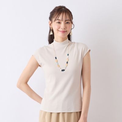 Liliane Burty Eclat (Women/小さいサイズ) /リリアンビューティ エクラ 【S・Mサイズ】ハイネック フレンチスリーブTシャツ(73122551)