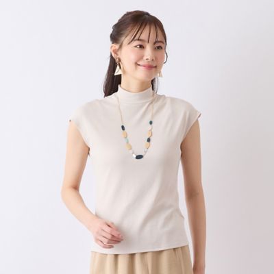S・Mサイズ】ハイネック フレンチスリーブTシャツ