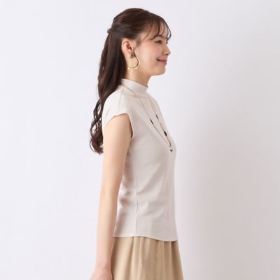 Liliane Burty ECLAT（Sサイズ） / リリアンビューティ エクラ 【S・Mサイズ】ハイネック　フレンチスリーブTシャツ リリアンビューティ エクラ Liliane Burty ECLAT 【S・Mサイズ