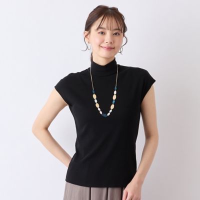 Liliane Burty ECLAT（Sサイズ） / リリアンビューティ エクラ 【S・Mサイズ】ハイネック　フレンチスリーブTシャツ S・Mサイズ】ハイネック フレンチスリーブTシャツ