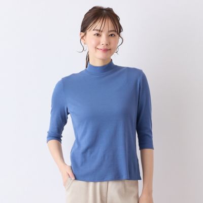 Liliane Burty Eclat (Women/小さいサイズ) /リリアンビューティ エクラ ハイネック 七分袖Tシャツ(73122552) アオ トップス【三越伊勢丹/公式】