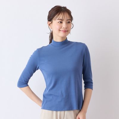 S・Mサイズ】ハイネック 七分袖Tシャツ（73122552